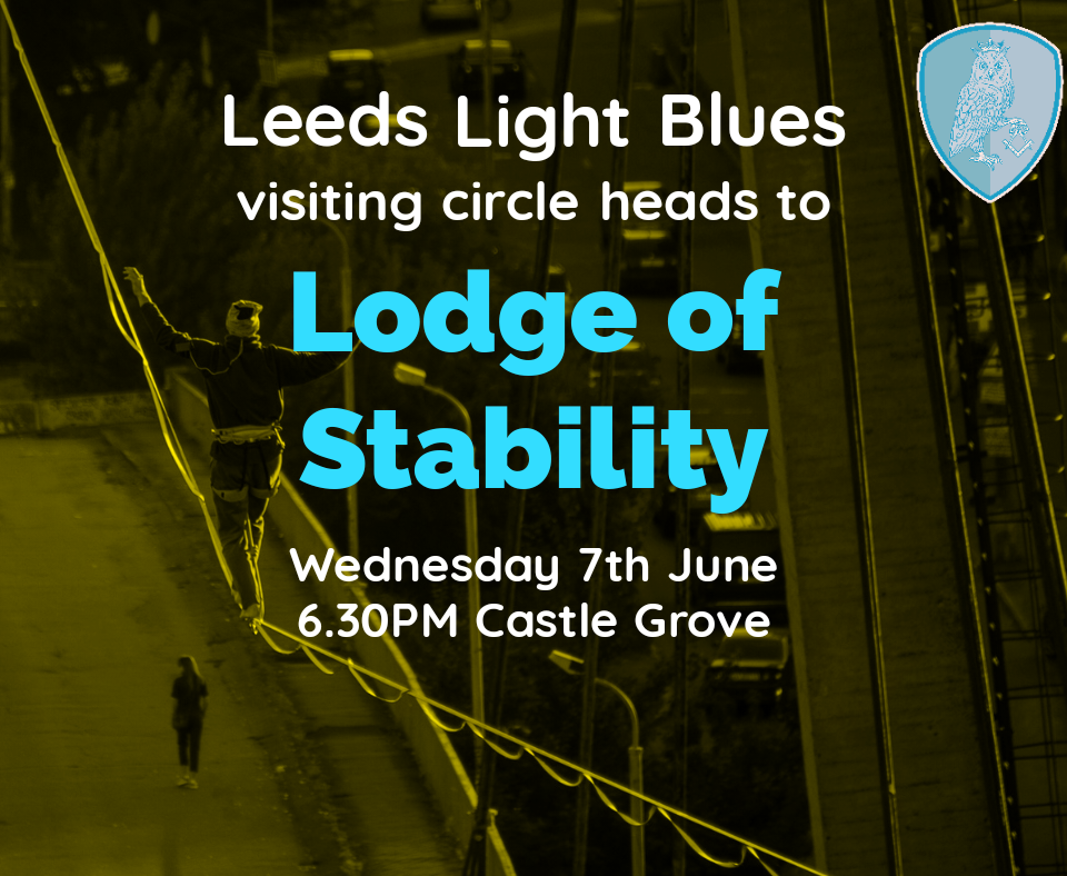 Lodge of Stability Visiting Circle Poster with tightrope walker