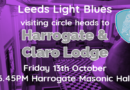 High angle picture of the temple at Harrogate Masonic Hall advertising the Leeds Light Blues trip on Friday 13th October